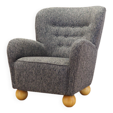Fauteuil gris, design scandinave, production : Danemark