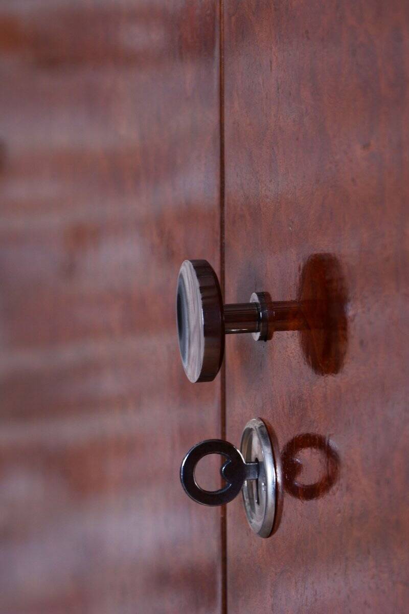 Art Deco Wardrobe in Mahogany attributed to J. Halabala for Up Zavody, Czech, 1920s