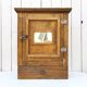 Vintage folk art mirror wall storage unit