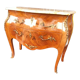 Commode ancien Louis XV marqueterie plateau marbre