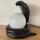 1970 cobra black ceramic lamp