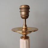 Impressive lamp with white ceramic stem and 1970 brass base