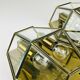 Hexagonal wall sconces in gilded brass and crystal, 1970s, set of 2.