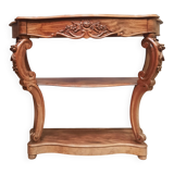 19th century Louis XV style console table in veneer wood