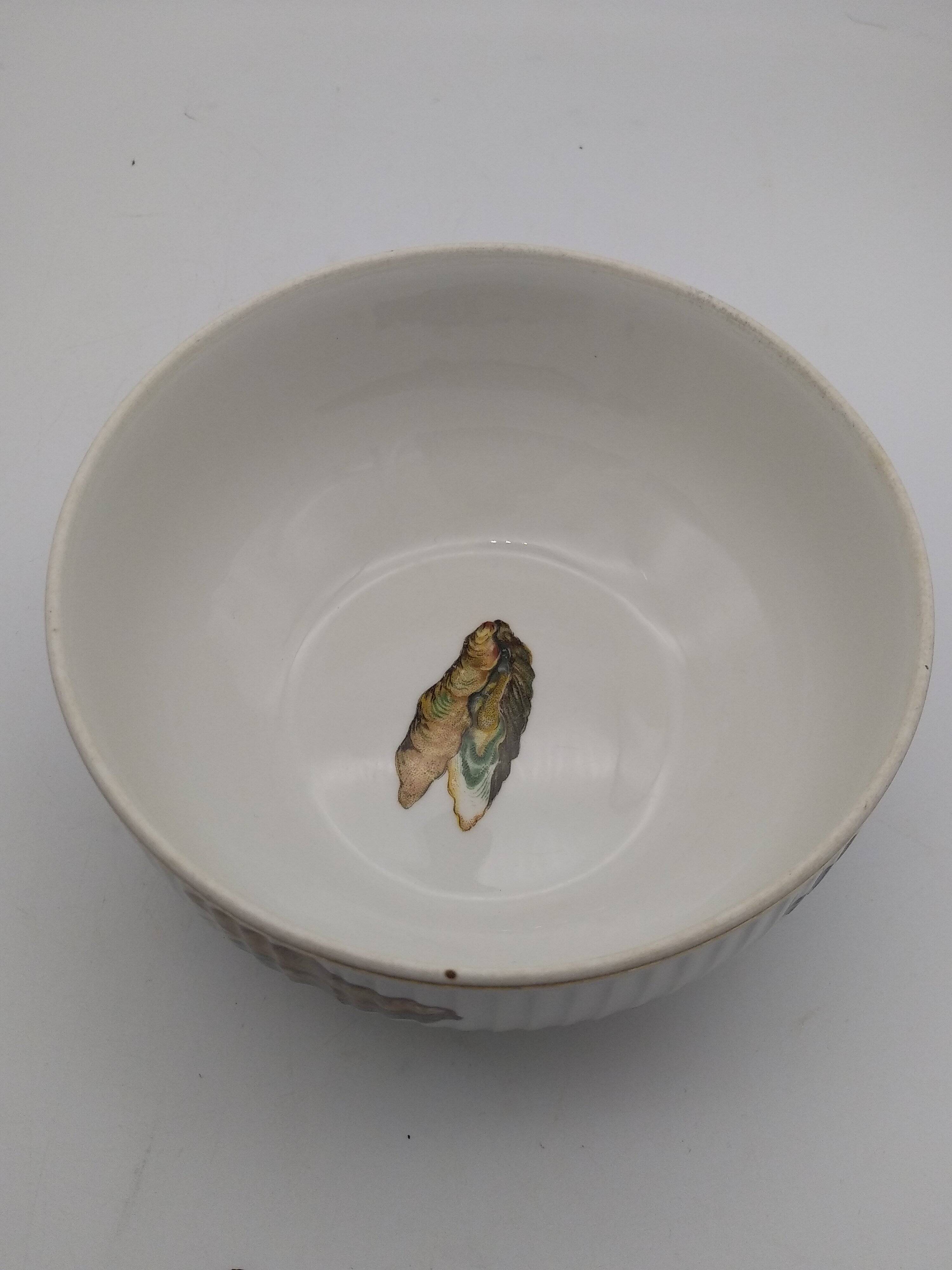 Small LF porcelain salad bowl with seafood decoration.