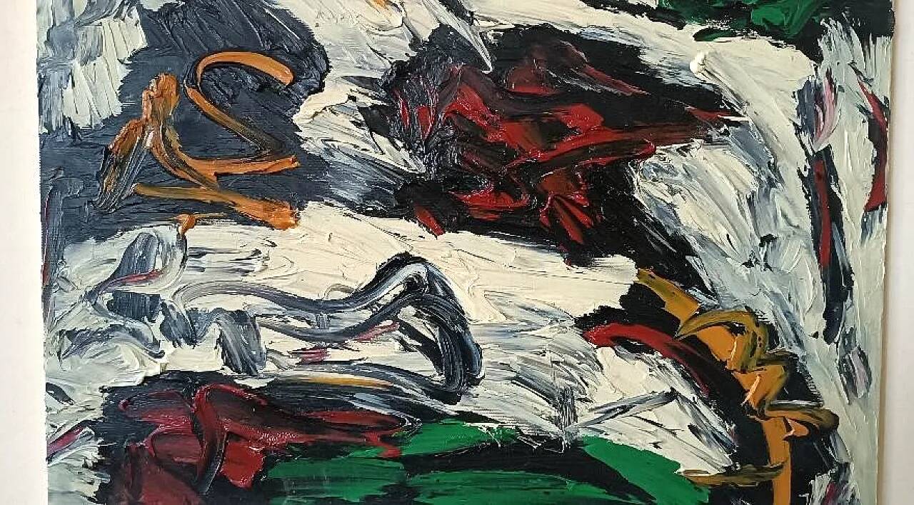 Abstract painting by Simone Ciani, oil on canvas, 1990s