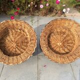 Wicker basket armchairs