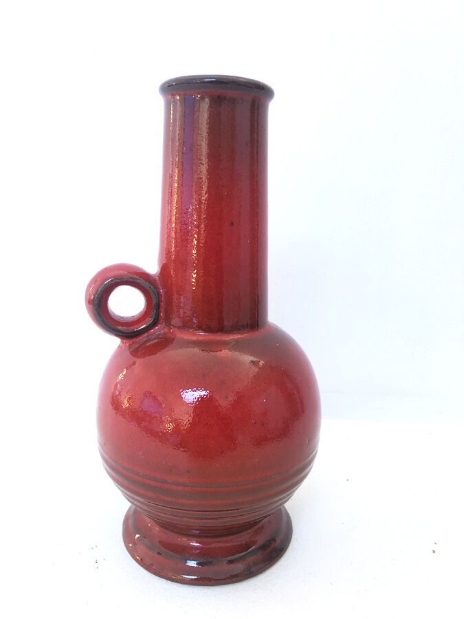 Red Keramik vase 1970
