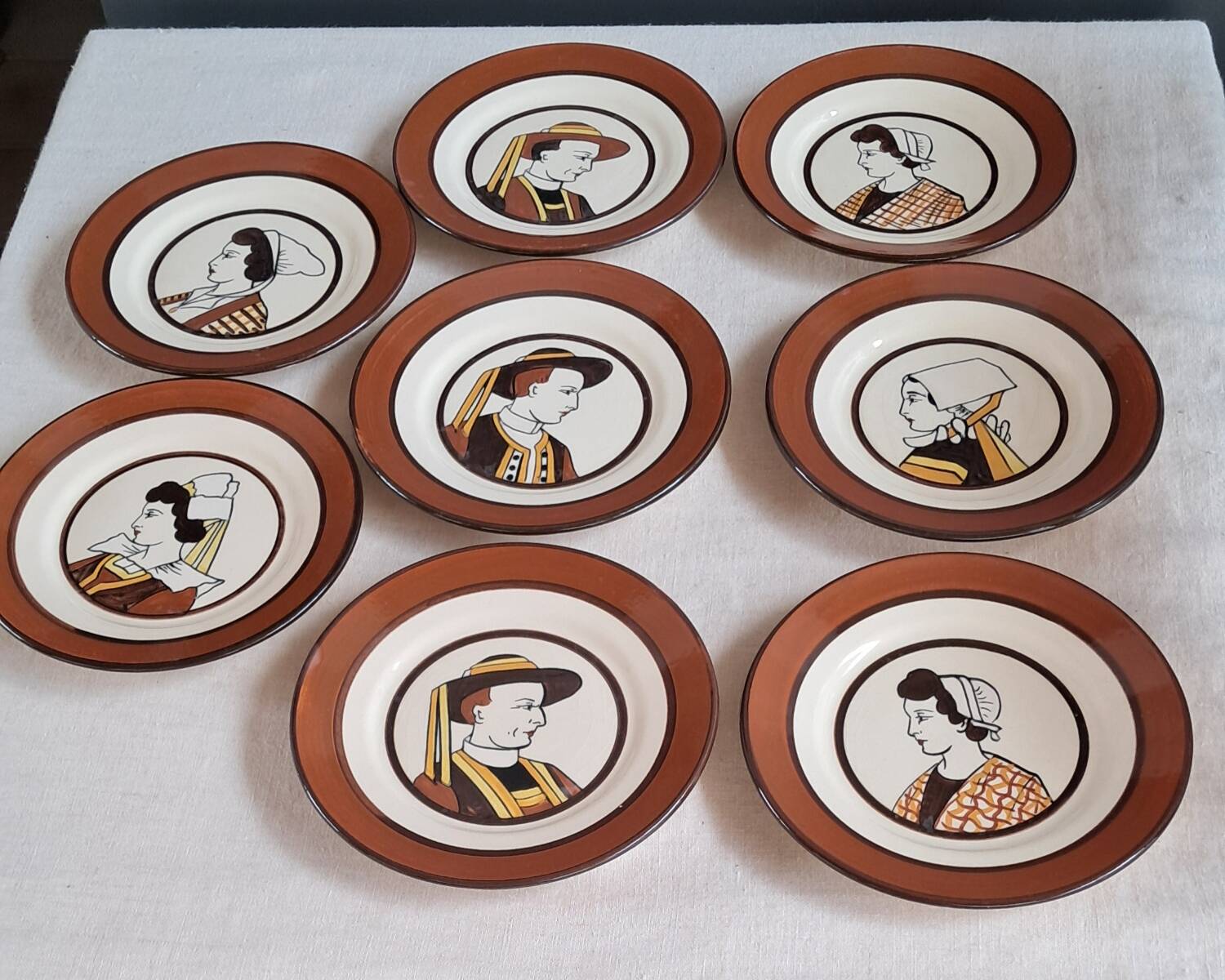 JP Quimper dessert plates
