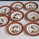 JP Quimper dessert plates