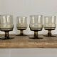 4 vintage smoked glass glasses "Willem Heesen"