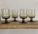 4 vintage smoked glass glasses "Willem Heesen"