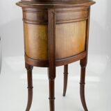 Louis XVI style walnut and marble cabinet