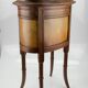 Louis XVI style walnut and marble cabinet