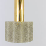 Hanging lamp in granite resin and gilded brass, 1950s