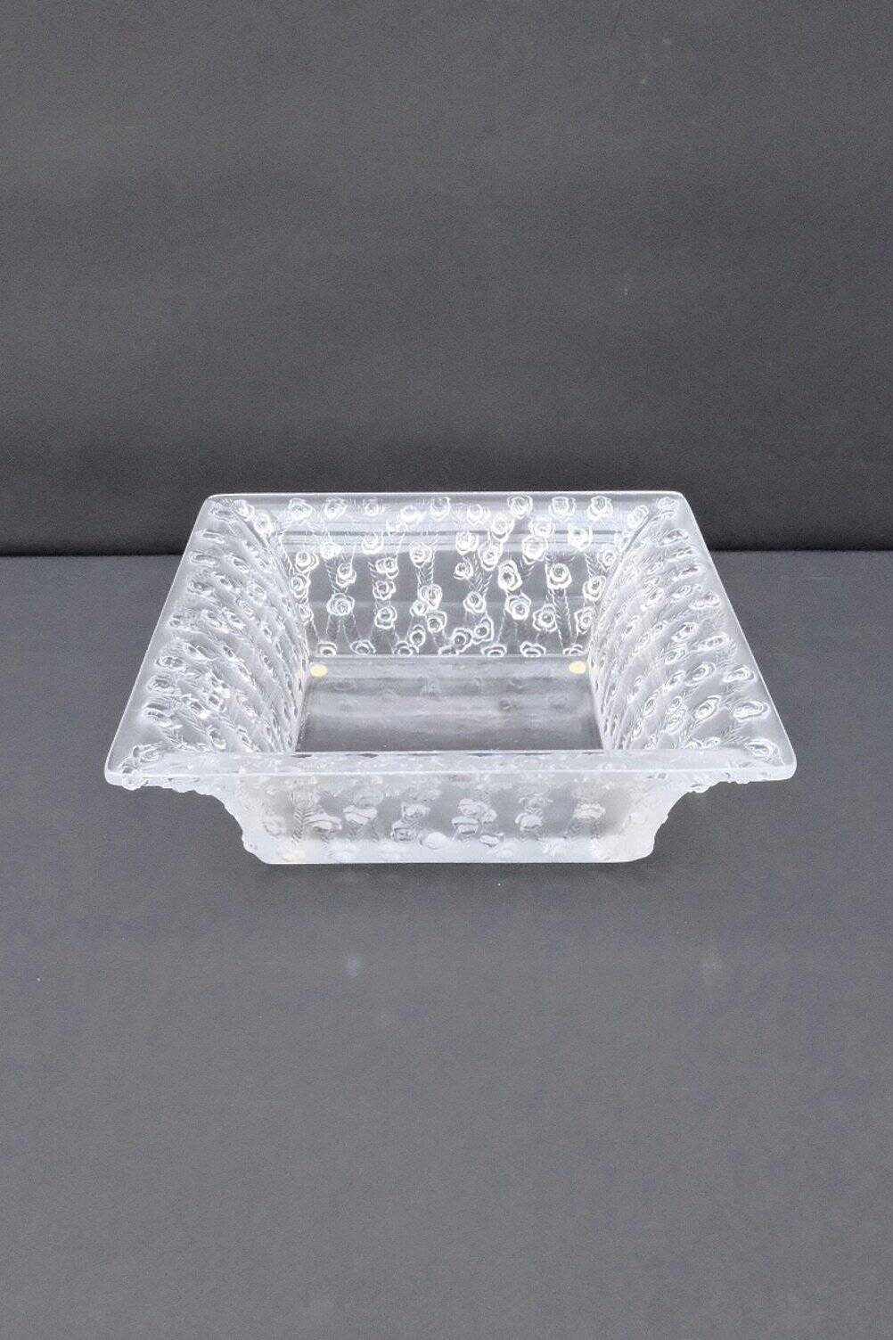 "Roses" crystal pocket emptier by LALIQUE FRANCE
