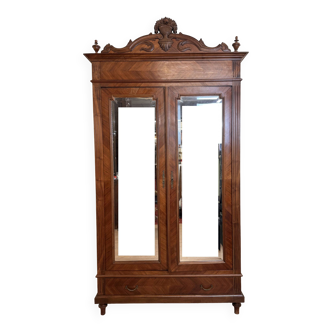 Louis XVI style mirror cabinet in walnut circa 1880