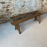 Pair of small antique solid wood benches