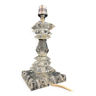 Pied de lampe Art déco en cristal style Baccarat