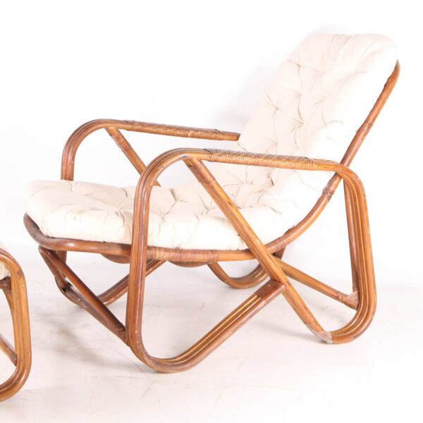 Chaise longue en rotin