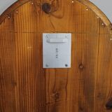 Miroir ovale Art déco en placage de chêne et cadre en pin, Tchécoslovaquie années 1940