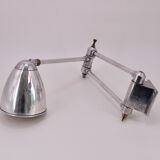 Aluminium and brass articulated wall light with two arms and day offal