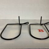 Pair of black metal bookends B