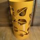 Orange Metal Cylindrical Design Umbrella Stand with Cut-Out Leaf Decoration #E2
