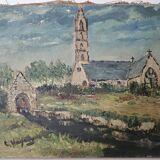 Painting - Oil on canvas Breton Village Signed Louis Hayaux (1897 - 1982)