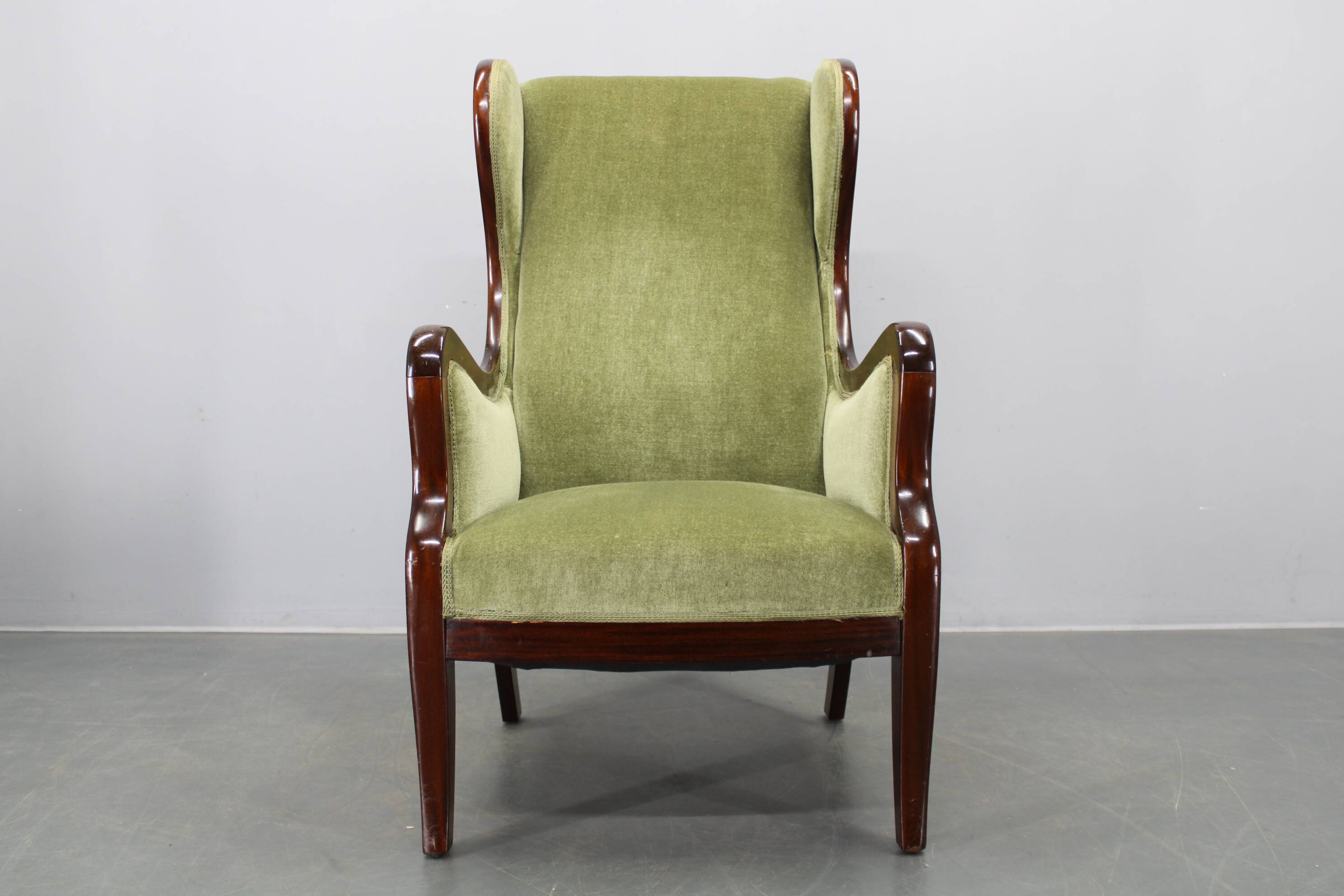 Danish mid-century wingback armchair by Frits Henningsen, 1950s