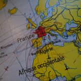 Old school map, planisphere, 50s-60s