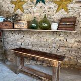 Console dark raw wood