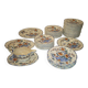 Tableware set, rooster with peonies or dolphin, Gien 1940