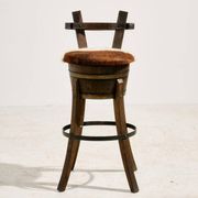 Tabouret de bar en hêtre vintage, années 1970