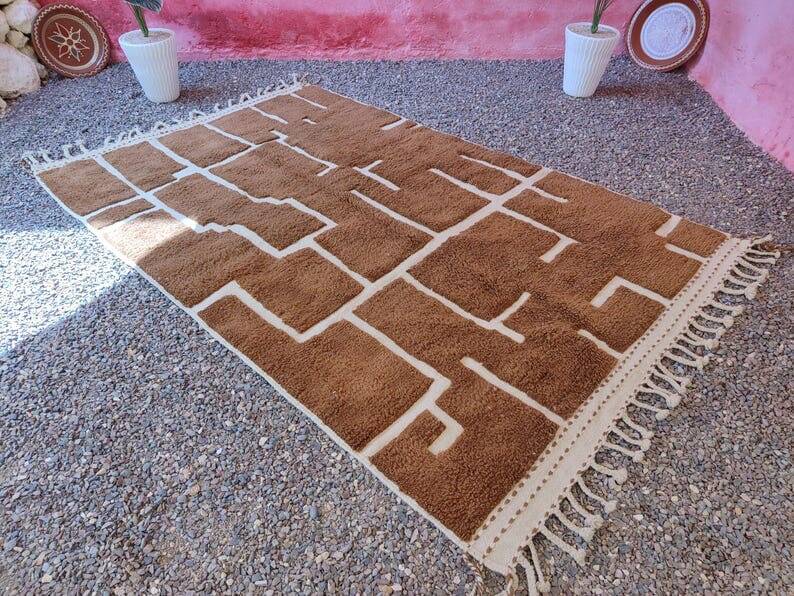 Handwoven natural wool rug 1.6/2.6 m