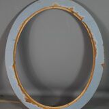 Old oval frame gilded wood with gold leaf 58.5x48.5 cm, foliage 49.8x40.8 cm SB