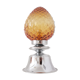 Chrome and amber glass lamp