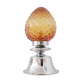 Lampe vintage en chrome et verre ambré