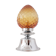 Chrome and amber glass lamp