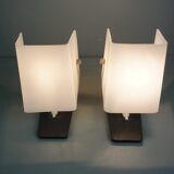 Set of 2 vintage Plexiglas luminaires