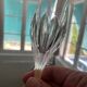 6 antique cut and engraved crystal champagne flutes