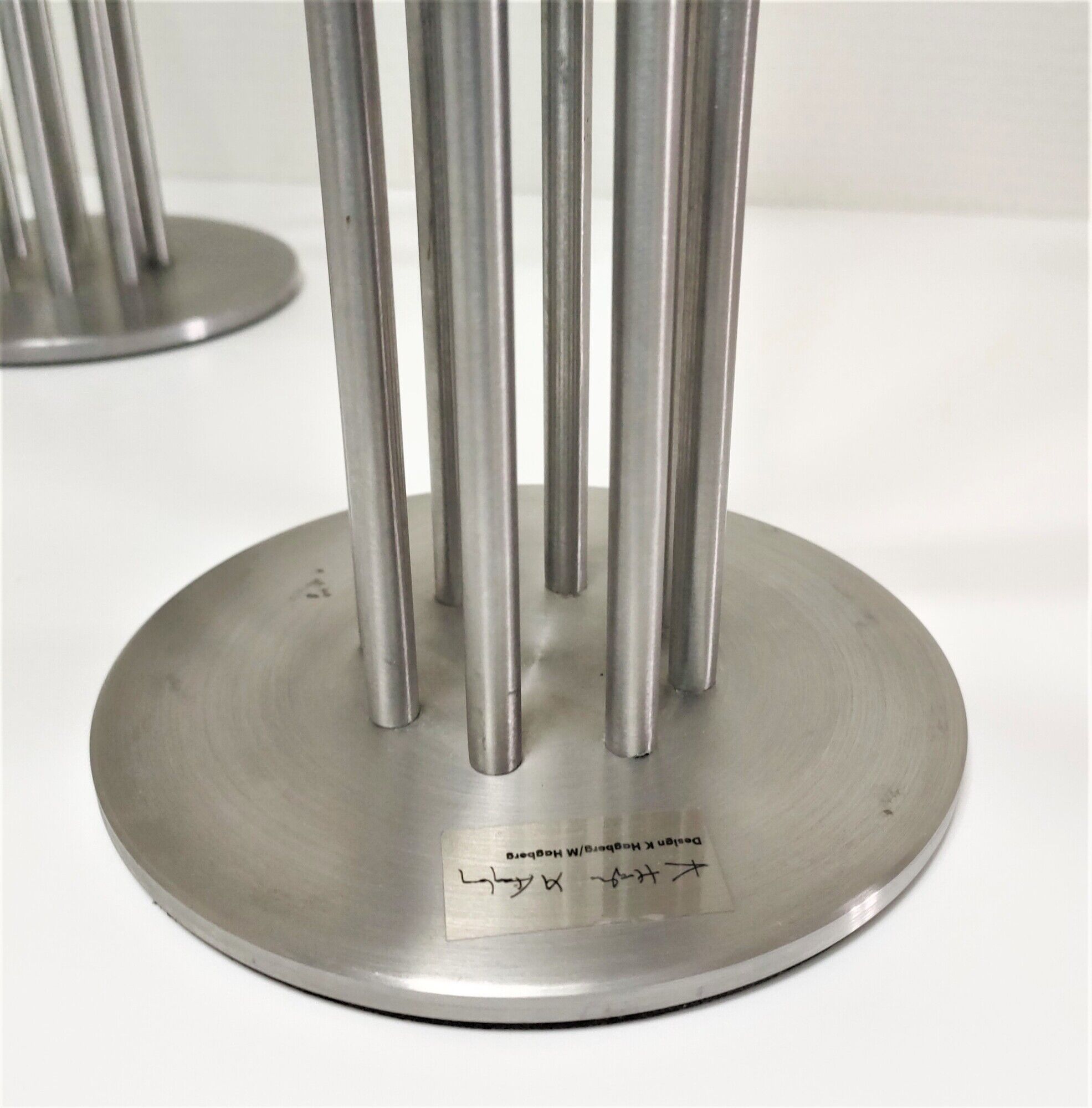 Pair of metal candlesticks model Stockholm design Hagberg Ikea vintage