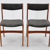 1960s Pair of Danish Teak Dining Chairs, Restored