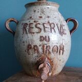 Vinaigrier pot alcohol jar signed Jean-Pierre Prud’homme stoneware from Puisaye