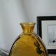 Vintage thick amber glazed glass carafe vase