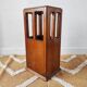 Vintage brutalist umbrella stand made of solid wood.