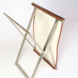 Stool Made In Brushed Steel With Cognac Leather By Michael Christensen