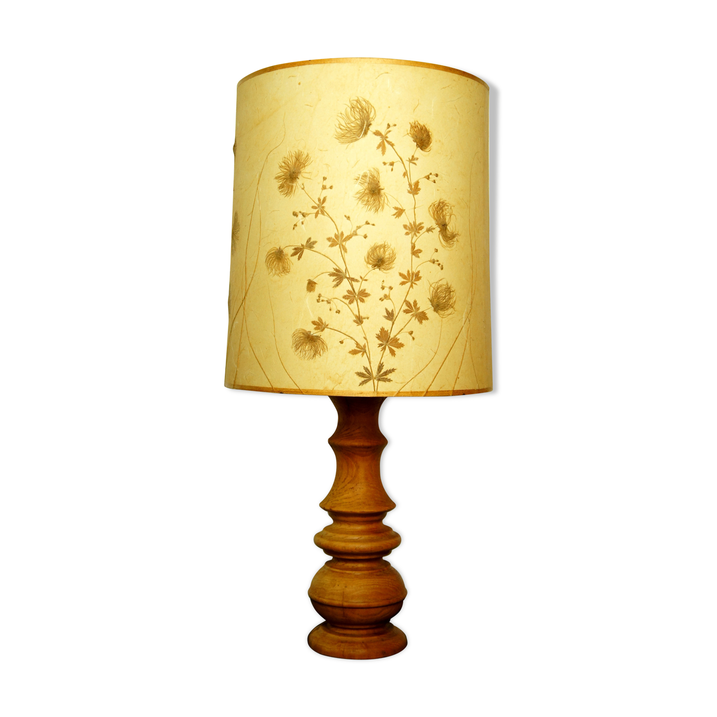 Solid wood "Herbier" lamp 1970