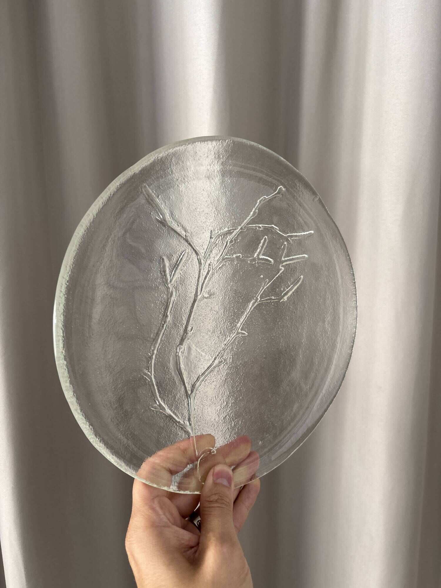 Vintage Humppila ‘Koivunoksa’ Glass Plate by Kaija Aarikka – Finland