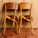 Set of 2 chairs, moleskine and wood